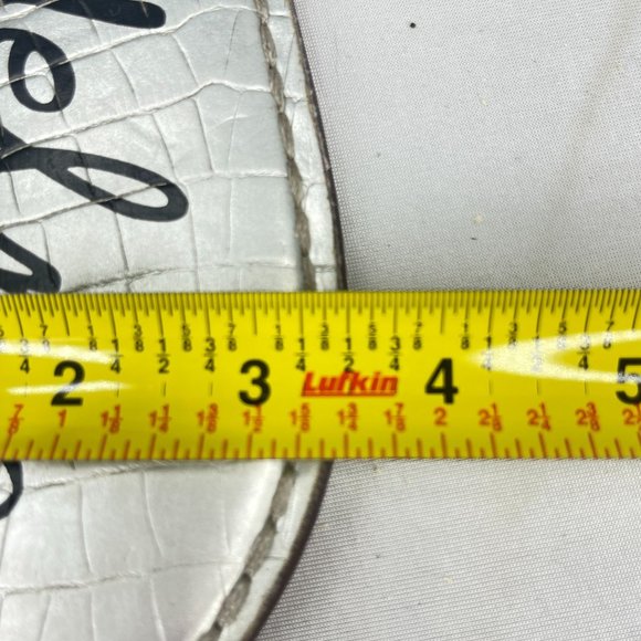 SAM EDLEMAN Womens Gigi Silver Shimmer Metallic Leather Thong Sandal Ankle Strap - Picture 8 of 10